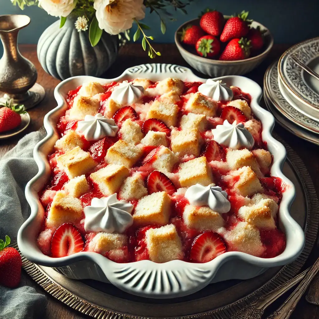 Angel Food Cake Strawberry Cheesecake Dump Cake