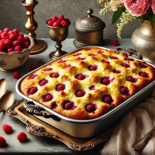 Raspberry White Chocolate Dump Cake Recipe Image