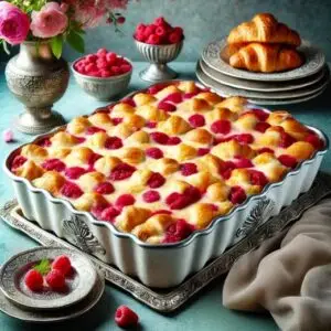 Croissant Raspberry Vanilla Dump Cake Recipe Image