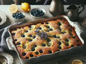 Lavender Lemon Blueberry Dump Cake