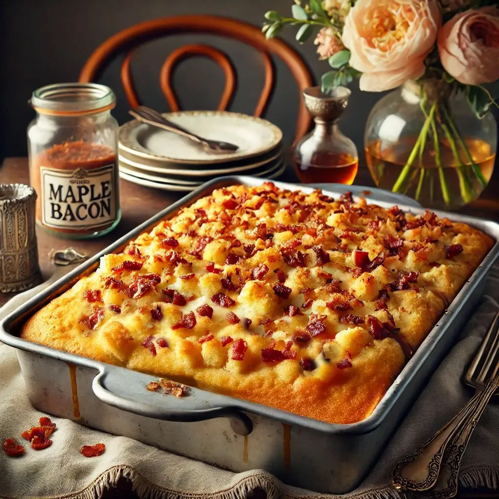 Maple Bacon Donut Dump Cake