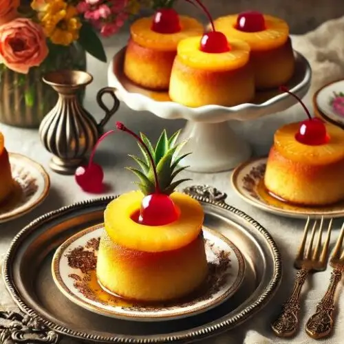 Mini Pineapple Upside-Down Dump Cakes Recipe Image