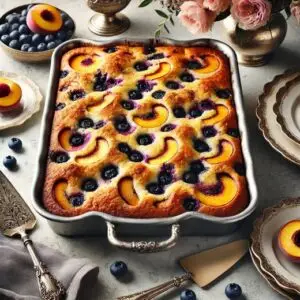 Blueberry Peach Dump Cake Recipe Image