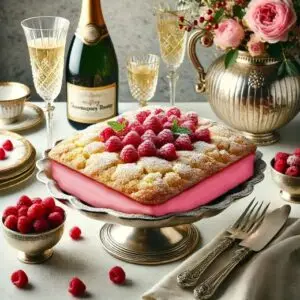 Champagne Raspberry Dump Cake Recipe Image