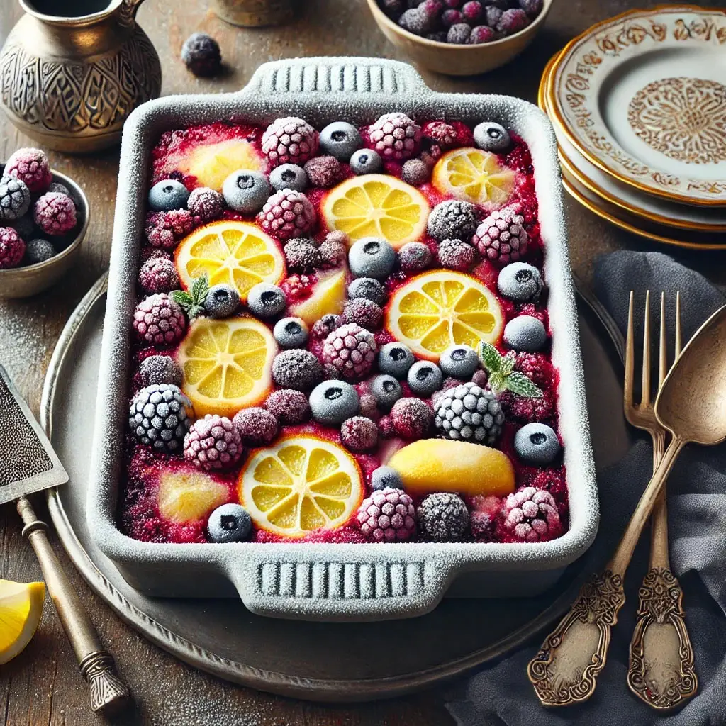 Frozen Lemon Berry Dump Cake