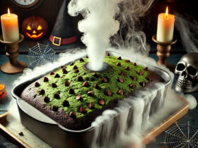 Witch's Brew Chocolate Matcha Dump Cake