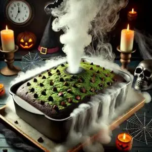 Witch's Brew Chocolate Matcha Dump Cake Recipe Image