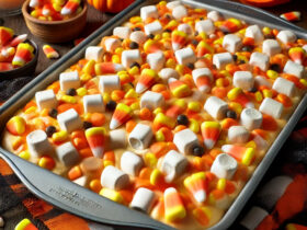 Candy Corn and Vanilla Pudding Dump Cake