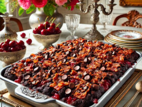 Chocolate Bacon Cherry Dump Cake