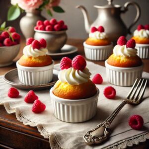 Mini Raspberry White Chocolate Dump Cakes Recipe Image