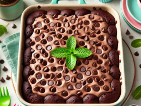 Mint Chocolate Chip Ice Cream Dump Cake