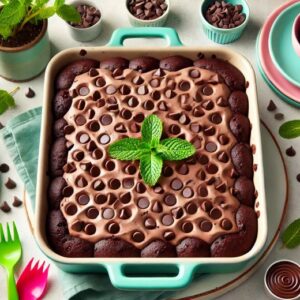 Mint Chocolate Chip Ice Cream Dump Cake Recipe Image