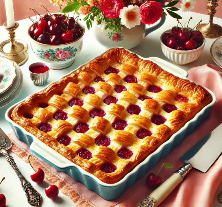 Cherry Puff Pastry Dump Cake