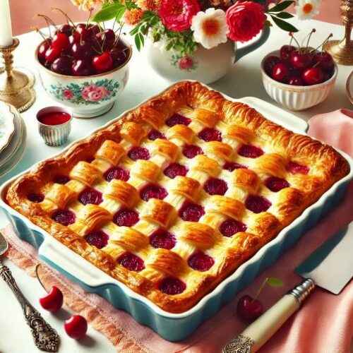 Cherry Puff Pastry Dump Cake Recipe Image