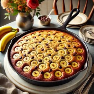 Stovetop Banana Chocolate Chip Dump Cake Recipe Image