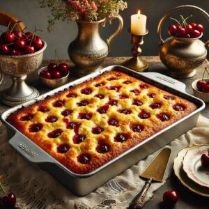 Low-Calorie Cherry Vanilla Dump Cake Recipe Image