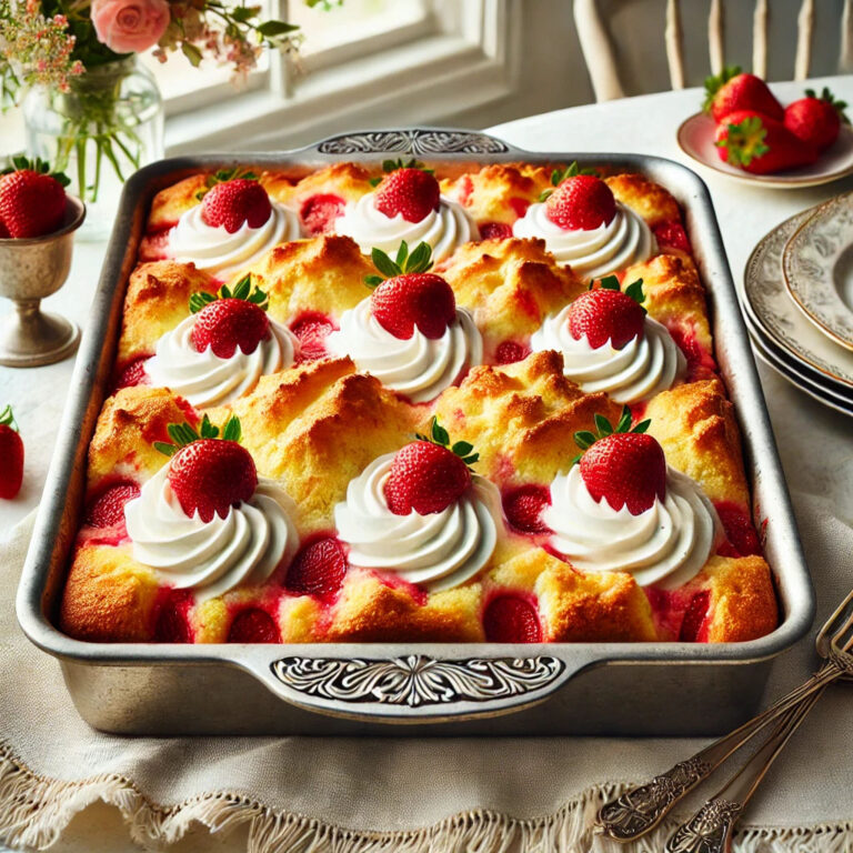 Strawberry Angel Food Dump Cake