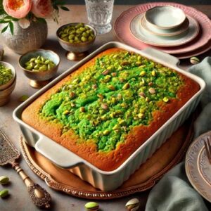 Green Velvet Pistachio Dump Cake Recipe Image