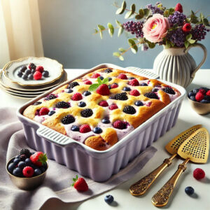 High-Protein Vanilla Berry Dump Cake