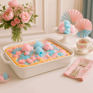 Cotton Candy Dream Dump Cake Recipe Image